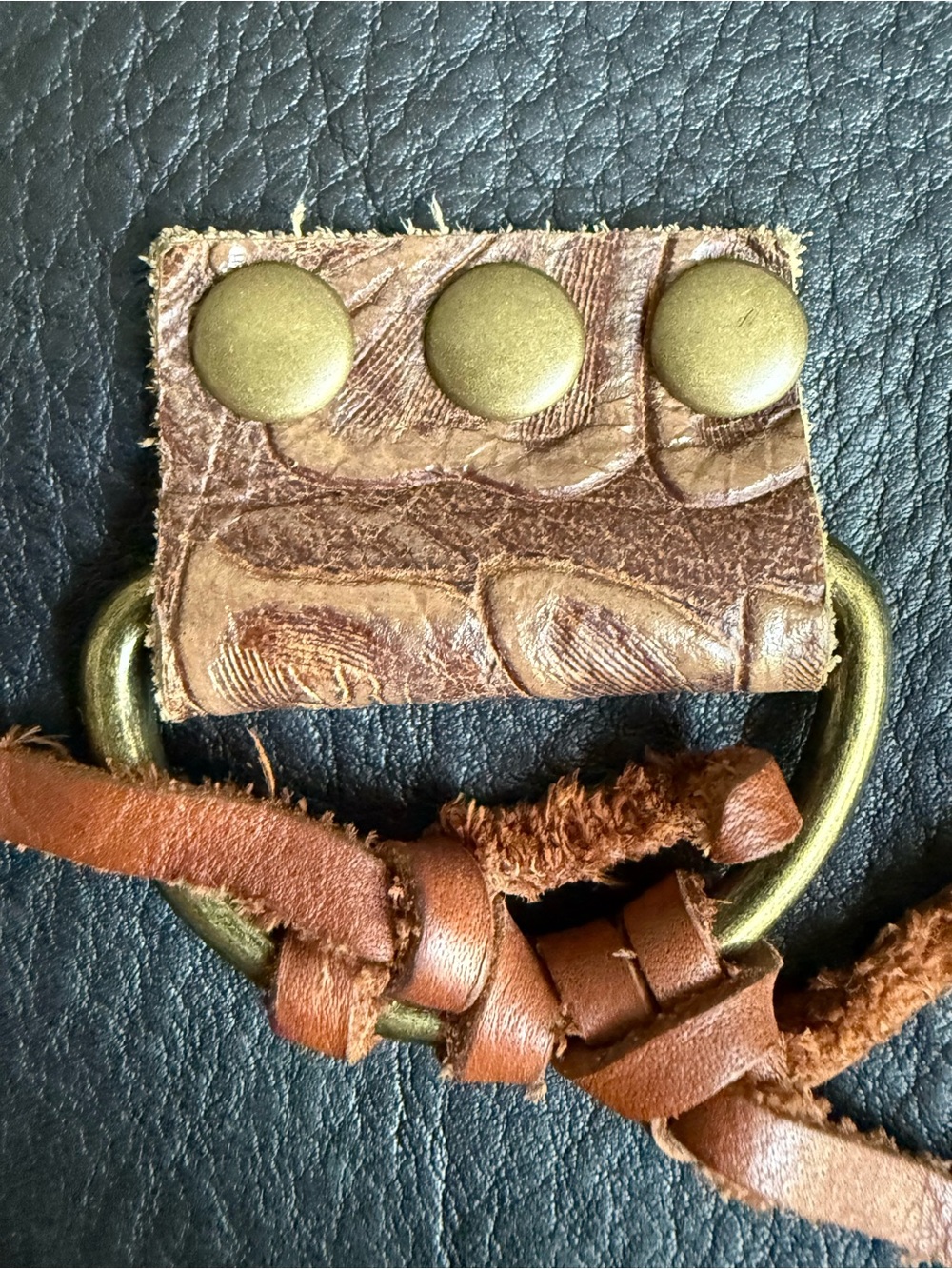 Boho Hand Tooled Leather Crossbody Bag Western Asymmetric Vintage Artisan Purse - Picture 9 of 16